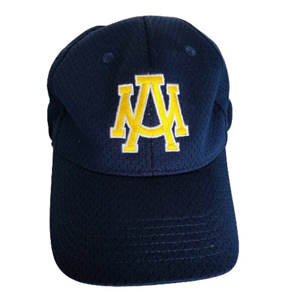 AMU Auburn Augusta Sports Wear Athletic Cap Hat Navy Yellow Sling Back SzXL - Picture 1 of 5